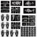 Qullue henna tattoo stencils kit henna kit Self-adhesive hand mold, flowers and other motifs are suitable for women, girls and teenagers DIY Body Art Stencils. (henna tattoo stencils kit II)