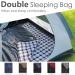 Cotton Flannel Double Sleeping Bag for Camping & Backpacking | Queen Size 2 Person Waterproof Sleeping Bag for Adults | Lightweight & Waterproof | Ideal for Truck, Tent, or Sleeping Pad | Black/White - Buy Online on SooperMarket.com