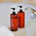 Youngever 4-Set 1L Pump Dispenser for Shampoo & Lotions - Reusable Amber Plastic Bottles for Kitchen & Bathroom - Buy Online on SooperMarket.com