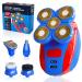 360 Bald Head Shaver 5 in 1 Attachments Grooming Kit Rechargeable Electric Hair Shaver Wet Or Dry with Pop-up Beard Moustache Trimmer Barber Grade