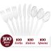 300 ct Disposable Plastic Silverware Set | Clear Cutlery Utensils | 100 Forks, 100 Spoons, 100 Knives | Heavy Duty Bulk Flatware - Ideal for Parties & Events - Buy Online on SooperMarket.com