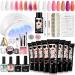 Morovan Poly Gel Starter Set - 8 Poly Gel Colors Geln gel starter set poly gel nail set starter set with 48W UV/LED lamp poly nail gel extension kit poly gel starter set DIY for women at home pink