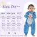 COOKY.D Baby Hooded Rompers | Winter Flannel Jumpsuit Pajamas 3-6 Months Blue - Buy Online on SooperMarket.com