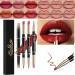 ChaneeHann 2-in-1 Lipstick & Liner Set - Matte Lipstick & Liner Pencil, Waterproof Makeup - Buy Online on SooperMarket.com