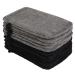 PHOGARY 10 Pack Microfiber Body Wash Mitts Soft Face Mitten Bath Spa Cloth Reusable Makeup Remover Mitt Gloves European Style Wash Cloth 6 8inch Black and Grey
