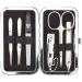 Three swords - 6 pcs.Nail care set 'Lucca' |Manicure & pedicure set in real leather gift box.Color: black |Contents: skin scissors 2 tweezers double instrument nail clipper & nail file
