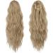 FESHFEN Blonde & Ash Blonde Mixed Curly Wavy Drawstring Ponytail Extension 18 inch - Synthetic Hairpiece for Women - Buy Online on SooperMarket.com