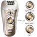 Sminiker 3 in 1 Lady Rechargeable Hair Removal Kit - Waterproof Bikini Trimmer, Epilator, Callus Remover - LED Shaver for Arms, Underarms, Bikini Line & Legs (Gold) - Buy Online on SooperMarket.com