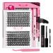 DIY Lash Extension Kit 280pcs Lash Clusters D Curl Eyelash Extension Kit Individual Lashes with Lash Bond and Seal Lash Applicator Easy to Apply at Home(30D+40D-9-15mix Kit) 9-15 mix 30D+40D-D Kit (G)