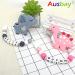 Personalized Stegosaurus Grey Teether Stroller Clip with Name | Custom Baby Toy Holder - Buy Online on SooperMarket.com