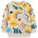 Boys Sweatshirt for Kids Dinosaur Jumper Cotton Casual Top Long Sleeve Pullover T-Shirt Toddler Girls Shirts Baby Clothes 1-8 Years 3-4 Years Rainbow