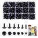 700 Pcs Safety Eyes for Amigurumi with Washers 6-14mm Plastic Crochet Safety Eyes Black Safety Eyes for Crochet Stuffed Animals DIY Halloween Decorations