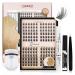 Lashview DIY LASH Extension Kit 144 PCs Lash Cluster with Lash Bond and Seal Mascara Brush Cluster Lash Glue Remover Lash Applicator and Travel Eyelash Curler for Diy Eyelashes 705H144-Kit