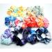 12pc Velvet Pocket Hair Scrunchies with Hidden Zipper Pocket - Cheetah & Tye Dye Colors - Buy Online on SooperMarket.com
