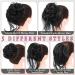Fulang Hair 5-Pack Large Wavy Bun Hair Parts with Rubber Bands Artificial Hair Extensions for Women s Updos & Messy Buns (1B) - Buy Online on SooperMarket.com