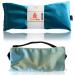 Blissful Being Lavender Eye Pillow with Minky strap cover - Hot or Cold Weighted Satin Eye Mask Perfect for Sleeping, Yoga, Meditation - Gifts for Women, Birthday, Teachers (Aqua with Strap cover)