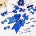 48Pcs Royal Blue Girls School Hair Accessories Kit - Bow Clips, Headband, Ponytail Holder, Elastics Bands, Ribbon Barrettes - Birthday Gift (Rblue) - Buy Online on SooperMarket.com