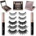 Magnetic Eyelashes with Eyeliner Kit - Magnetic False Eyelashes Multipack with Reusable Natural Magnetic Lashes - 5 Pairs Magnetic Fake Eyelashes Free Applicator Mirror & Protective Gift Storage Box