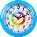 Kiddus wall clock for children boys and girls.Analog time teacher with time learning exercises.Learn to read the time very easily.German blue blue.21cm