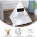 GeerDuo Portable Pet Teepee Tent for Small Dogs/Cats - Washable Sweet Bed with Cushion - White 24 - Buy Online on SooperMarket.com