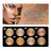 Beteligir 8 Color Highlighter Powder Palette  Facial Bronzers Illuminator Palette Highlighter  Long Lasting Brilliant Lighten Skin Color Face Make Up Palette Set (01)