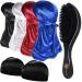 4+2 Silky Durags with Wave Brush for Men 360  Curved Medium/Hard Hair Brush Kits A Set A-Black  Red  Royal Blue  White+ Brush