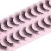 Fluffy 3D Mink Cat Eye False Eyelashes - 10 Pairs (13mm) for Women and Girls - Buy Online on SooperMarket.com