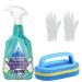 Bathroom Cleaner Spray Set - Bundle Includes Astonish Bathroom Spray 750ml Durable Cleaning Sponge and Pair of Disposable Gloves - Restores Bathroom Shine by Removing Tough Dirt