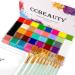 CCbeauty 36 Colors Face Body Paint Oil Professional Flash Non-Toxic Hypoallergenic Halloween Artist Fancy Cosplay Party SFX Face Painting Palette with 10 Green Brushes Kit for Adults Girls 36 Colors With Green Brushes