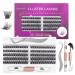 Individual Lashes 120 Cluster Lashes DIY Eyelash Extension Thin Band Wide Stem Lash Clusters with Tweezers and Lash Bond and Seal Lash Extension Kit Mix 10-16mm Length C/D Curl - OP27 120 clusters kit - OP27