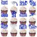 Graduation Cupcake Toppers 2024 Blue Class Of 2024 Cupcake Toppers Blue 2024 Cupcake Toppers Graduation Cupcake Picks Graduation 2024 for Graduation Party Decorations 2024 Blue and Silver - 36Pcs