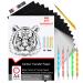 Raimarket 112 Pcs Black Carbon Paper for Tracing On Fabric  Wood and Sewing Includes 5 Tracing Paper for Sewing Patterns  1 Pencil and 1 Lead Box  5 Stylus  A4 Size (9 X 13) Graphite Transfer Paper