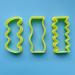 Set of 3 Wavy Rectangle Shape Cutters for Hair Clips Hair Barrettes