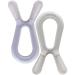 Most Recommended Molar Teether for Babies | ZoLi Bunny Baby Teething Toy Gum Massaging Molar Gums Relief Easy to Hold and chew BPA Phthalate and Toxin Free teether Lilac + ash Grey (Pack of 2)