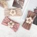3pcs Baby Flower Headbands - Soft Nylon Hairbands for Newborns & Toddlers | Beige Pink Khaki Accessories - Buy Online on SooperMarket.com