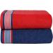 CASA COPENHAGEN 550 GSM 6Pcs Towel Set - Super Soft Egyptian Cotton Towels for Bath, Kitchen & Shower - American Blue & Red - Buy Online on SooperMarket.com
