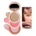 U-Shinein 3-in-1 Makeup Palette  Highlighter & Contour & Blush 3 in 1 Makeup Palette  3-in-1 Sculpt Contour Platte  Glow Pinkish Highlighter Makeup Palette  Long-Lasting & Pigment Makeup Palette Color 01