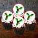 PRECUT Christmas Holly Cupcake Toppers Christmas Edible Holly Cake Decorations Christmas Cake Topper Xmas Cupcake Decoration Holly Cake Decorations (24)