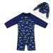 upandfast Baby Boys/Girls Zipper Swimwear with Snap Bottom UPF 50+ Sun Protection Toddler One Piece Swimsuit Navy Shark 6-9 Months