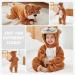 COOKY.D Baby Hooded Rompers | Winter Flannel Jumpsuit Pajamas | 24-30 Months | Brown - Buy Online on SooperMarket.com