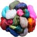 Assorted Merino Roving Ends & Mixed Fiber Waste - Bulk Top Fiber for Felting, Spinning & Blending Multi