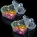 AORAEM 2PCS Nails Tips Art Dappen Dish with Lid Acrylic Liquid Powder Dappen Monomer Dish Glass Crystal Cup Glassware Tools for Professional Use and Home Use AA-Heart Shape#1