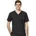 WonderWink W123 Men's V-Neck Top & Cargo Pants Scrub Set + Badge Reel - Black, 2X-Large Top / X-Large Pants - Buy Online on SooperMarket.com