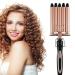 5 Barrel Curling Iron Wand 0.6 Inch (16mm) Hair Waver Ceramic Tourmaline Wavy Tool with Dual Voltage Gold 0.6 Inch