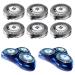 HQ8 Replacement Heads for Philips Norelco Shavers, OEM HQ8 Heads Upgraded, 6-Pack