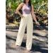 Vetinee Wide Leg High Waisted Dress Pants for Women XL - Vanilla Ice | Business Office Trousers with Pockets - Buy Online on SooperMarket.com