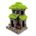 M2cbridge Aquarium Decorations Fish Hideout House Betta Cave with Green Lifelike Moss (Style 3)