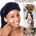 Firtink 3 Pcs Long Satin Bonnet Sleep Cap Set for Natural Hair - Black, Navy, Purple - Wide Elastic Band for Women - Extra Large Silk Bonnet for Night Sleep - Buy Online on SooperMarket.com