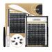 LASHVIEW DIY Lash Extension Kit,Cluster Lashes,Individual Cluster Lashes Soft and Lightweight, 0.10mm 9-14mm Mixed Reusable Wide Band Lash Cluster at Home 56D-daily kit