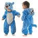 COOKY.D Baby Hooded Rompers Infant Winter Flannel Jumpsuit Pajamas 2-36 Months 3-6 Months Blue